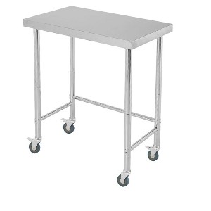 Stainless steel storage rack with wheels, NSF certified food preparation workbench, 300 lb load capacity, suitable for restaurant, kitchen and home. - 1 of 4