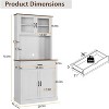 71" Kitchen Pantry Cabinet with Microwave Stand,Freestanding Buffet with Doors and Shelves for Dining Room - 2 of 4