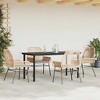 vidaXL Patio Dining Set with Cushions Garden Table and Chairs Poly Rattan Glass - Brown 63" x 31.5" x 29.1" 4 Piece - 3 of 4