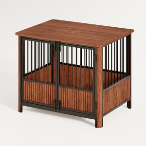 Gulches 25in H x 32in W x 24in D Walnut Crate Dog Furniture Brown 1 Pack Small Medium Dog Livestock Supplies Product type - 1 of 4