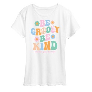 Women's - Instant Message - Be Goovy Be Kind; and Live Your Best Life Short Sleeve Graphic T-Shirt - 1 of 4