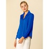 INSPIRE CHIC Women's Elegant V Neck Long Sleeve Office Work Satin Shirt - image 4 of 4