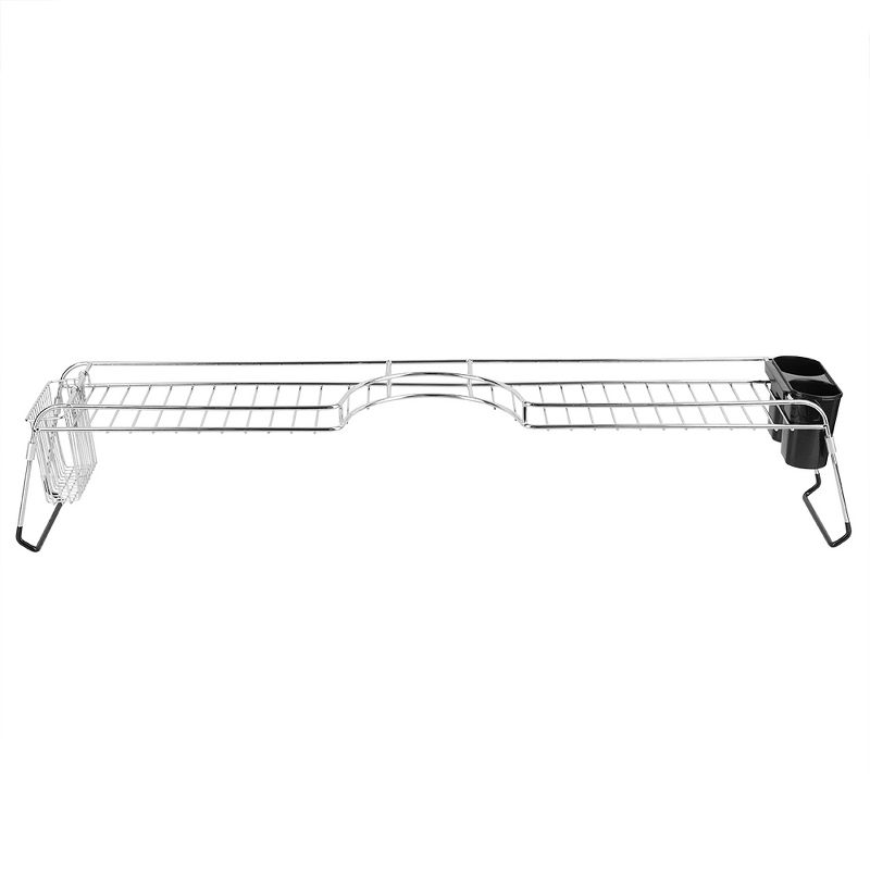 Home Basics Chrome Plated Steel  Faucet Spacer Over the Sink Shelf with Cutlery Holder, 3 of 6