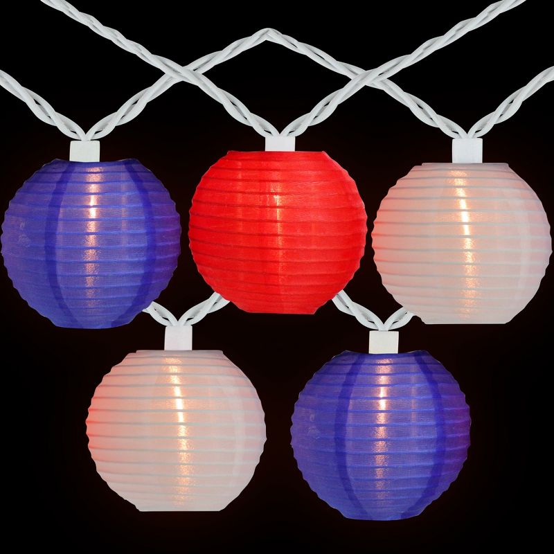 Northlight 10-Count Patriotic  Lantern 4th of July String Lights, 7.5ft White Wire, 3 of 7