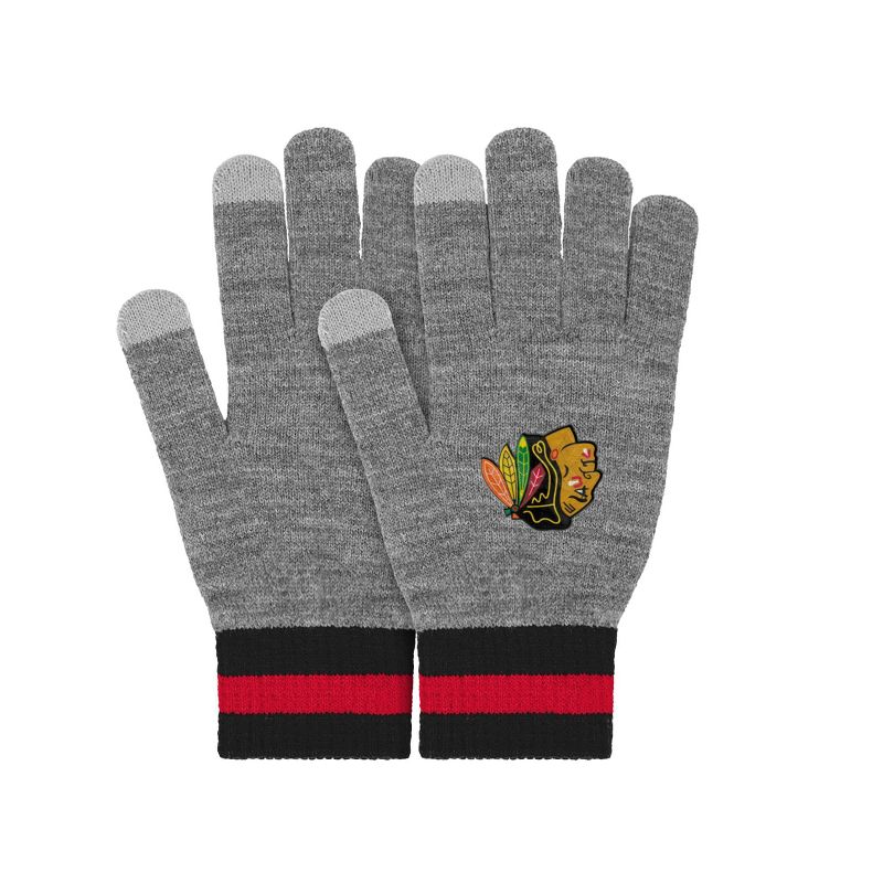 NHL Chicago Blackhawks Gray Big Logo Glove, 4 of 5
