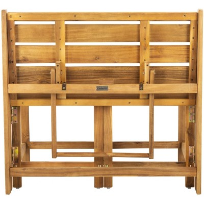 Natural Brown Acacia Wood Transformer Outdoor Bench/Table