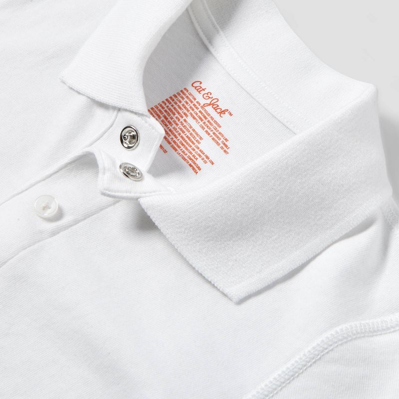 Toddler Boys' Adaptive Short Sleeve Polo Shirt - Cat & Jack™ White, 3 of 4