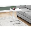 Monarch Specialties Accent Table C-Shaped End Side Snack Living Room Bedroom Metal Laminate Glossy White Chrome Contemporary Modern - 2 of 4