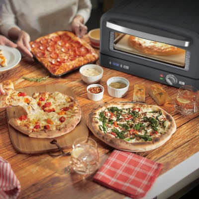 Matte Black Stainless Steel Indoor Electric Pizza Oven