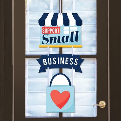 Big Dot of Happiness Support Small Business - Hanging Porch Thank You Outdoor Decorations - Front Door Decor - 3 Piece Sign