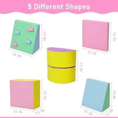 Pastel Foam Climbing Blocks Set for Toddlers and Preschoolers