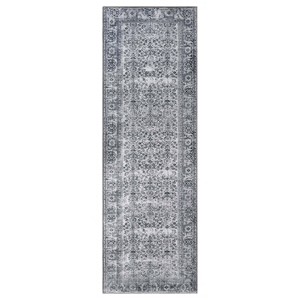 Oriental Vintage Floral Modern Flat-Weave Indoor Area Rug or Runner - Blue Nile Mills - 1 of 4