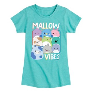 Girls' - Squishmallows - Mallow Vibes Fitted Short Sleeve Graphic T-Shirt - 1 of 4