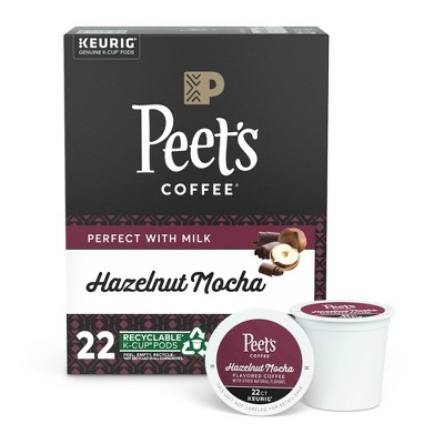 Peet's Coffee Hazelnut Mocha Flavored Light Roast Coffee - Keurig K-Cup - 22ct