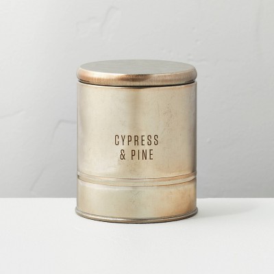 5oz Cypress & Pine Lidded Tinplate Seasonal Candle - Hearth & Hand™ with Magnolia