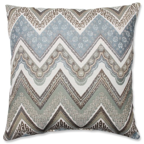 Large Couch Pillows Square Blue/Cream/Brown Polyester (Pillow Core Not  Included)