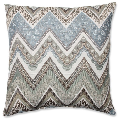 Large Couch Pillows Square Blue/Cream/Brown Polyester (Pillow Core