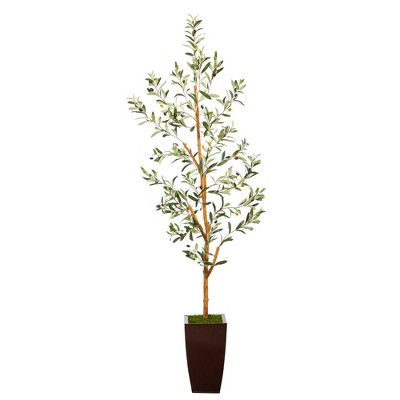 Nearly Natural 5.5-ft Olive Artificial Tree In Bronze Metal Planter : Target