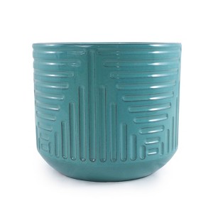 Wooakway 16" Dia Outdoor Indoor Ceramic Planter Pot Decorative Planter with Drainage Hole Patio Flower Pot - 1 of 4