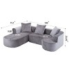 Modular L-Shape Sectional Sofa with Chaise, Deep Seat Cloud Couch, Sponge Compression Upholstered Sofas for Living Room-Maison Boucle - 4 of 4