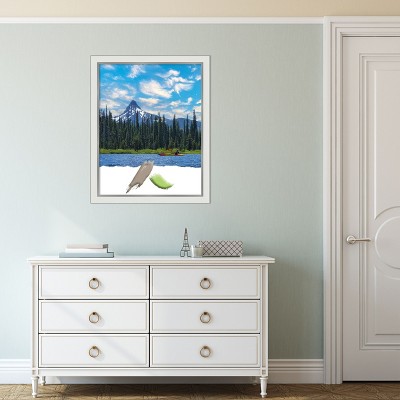 Eva White and Silver Narrow Wood Wall Picture Frame