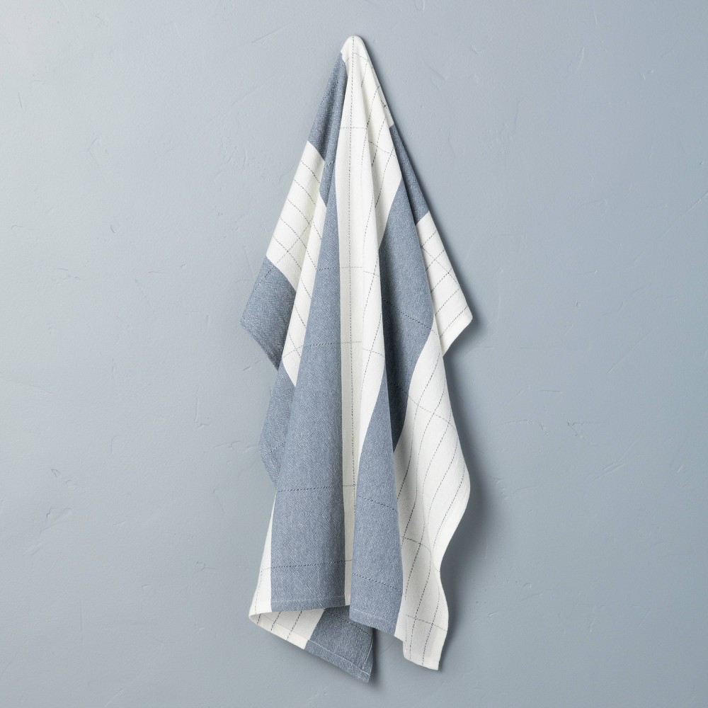 Bold & Thin Stripe Flour Sack Kitchen Towel Sour Cream/Faded Blue - Hearth & Hand with Magnolia