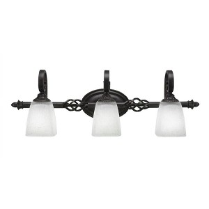 Toltec Lighting Elegante 3 - Light Vanity in  Dark Granite with 4.5" Square White Muslin Shade - 1 of 1