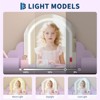 Kids Vanity with Lighted Mirror & Stool, Little Girls Vanity with Adjustable LED Light - 3 of 4
