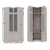 Hitow Modern Gray Armoire Set Frosted Glass Doors Woodgrain Finish Cream Style - 4 of 4
