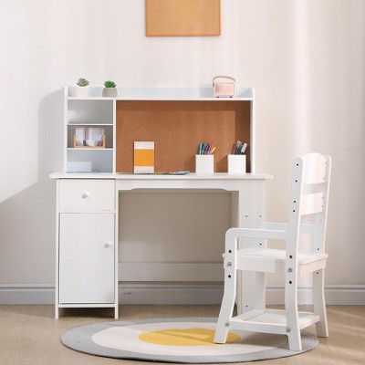 GAOMON Kids Study Desk with Chair, Kids Desk and Chair Sets with  Storage Cabinet,Children Study Table, Student Writing Table for 5-12 Years Old
