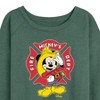 Women's - Disney - Firefighter Mickey Lightweight French Terry Wide Neck Long Sleeve Shirt - 2 of 4