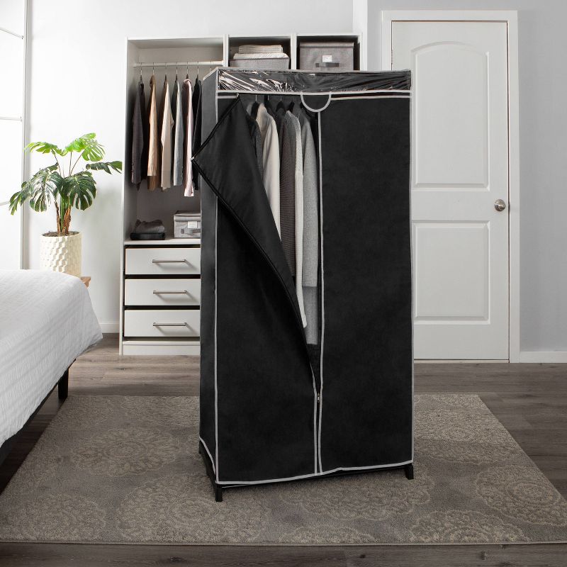 Simplify 36&#34; Wide Portable Closet Black, 4 of 6