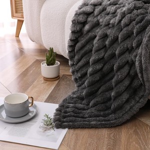 Kate Aurora Lux Ultra Soft & Plush Umbra Ombre Designed Oversized Accent Throw Blanket - 50 in. W x 70 in. L - 1 of 4