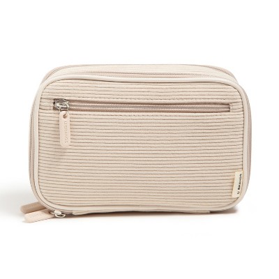 U Brands 8"x5.25" Dual Zip Corduroy Tech Organizer Sand