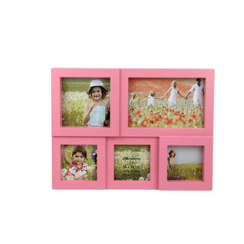 Northlight 11.5" Pink Multi-Sized Puzzled Collage Photo Picture Frame Wall Decoration, 1 of 4