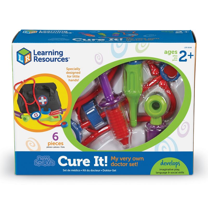 Learning Resources New Sprouts Cure It! Pretend Play Doctor Set - 6 Pieces, Ages 2+ Doctor Kit for Kids, 6 of 8
