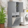NicBex Tall&Wide Freestanding Bathroom Storage Cabinet,Versatile Storage Cabinet with Adjustable Shelves,1 Drawer&2 Tilt-Out Hampers - 2 of 4