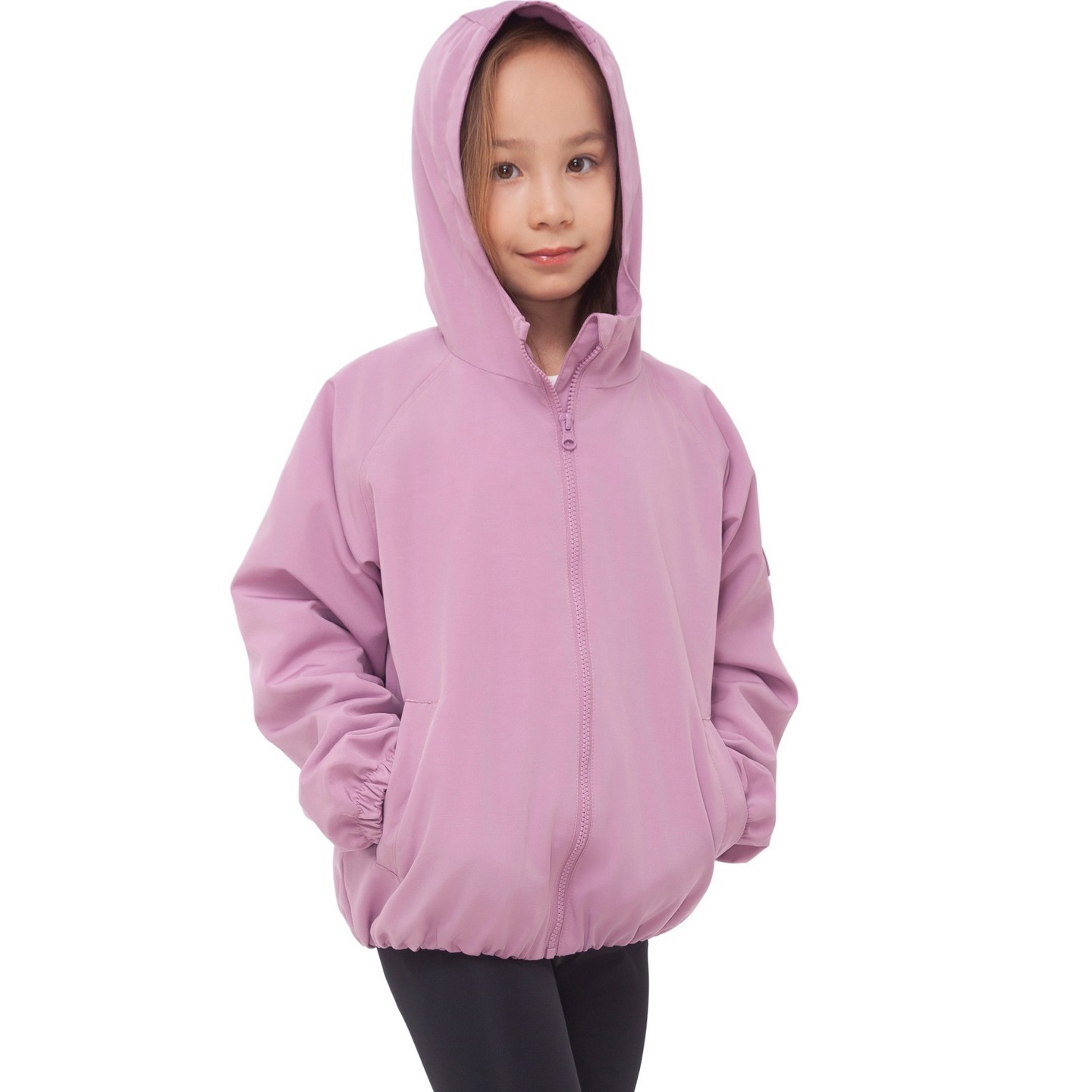 Куртка Rokka&Rolla Bubble Hem Transitional Jacket Fleece Lined Windbreaker-Pink для девочек, цвет: Розовый — фото 6