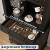 72 in Tall Kitchen Pantry Cabinet, Kitchen Hutch Bar Cabinet with Microwave Stand, Cupboard with Drawers Glass Doors for Dining Room - 4 of 4