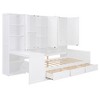 TIRAMISUBEST Twin/Full Size Wooden Daybed With 3 Storage Drawers and All-in-One Cabinet, Modern Daybed Frame Sofa Bed with Desk and Storage Shelves - 4 of 4