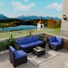 6-Piece PE Rattan Patio Sectional Set – Modular Outdoor Sofa, Coffee Table & Thick Cushions, Weatherproof for Poolside, Backyard - 2 of 4