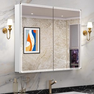 LED Bathroom Medicine Cabinet with Mirror, 3-Mode Dimmable Light, Anti-Fog, Memory Function, Outlet - 1 of 4