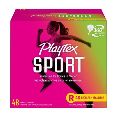 Playtex Sport Unscented Plastic Tampons - Regular - 48ct