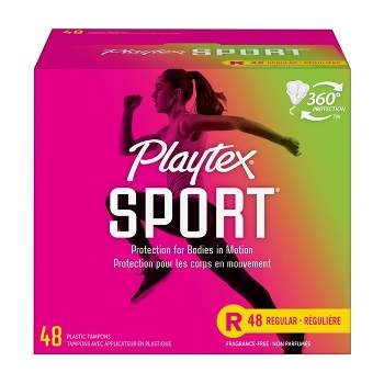 Playtex Sport Unscented Plastic Tampons - Regular - 48ct