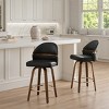 Art Leon Swivel Armless Barstool with Wood Legs, Set of 2 - 2 of 2