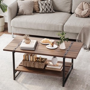 Coffee Table for Living Room Farmhouse Center Table for Livining Room with 2 Tiers 41 Inch - 1 of 4