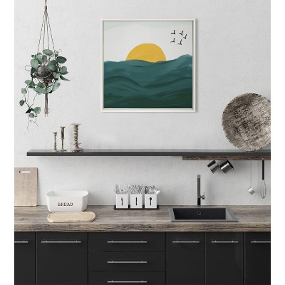 Minimalist Sunset Print on Canvas with Polystyrene Frame