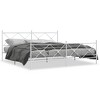 vidaXL Metal Bed Frame without Mattress with Footboard White 76"x79.9" - 2 of 4