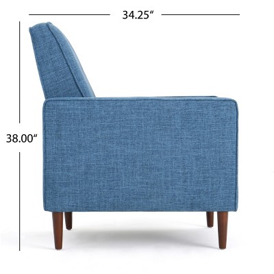 Muted Blue Mid-Century Modern Microfiber Recliner