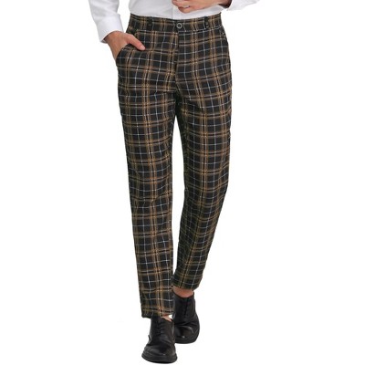 Lars Amadeus Men's Plaid Dress Classic Fit Formal Checked Trousers : Target